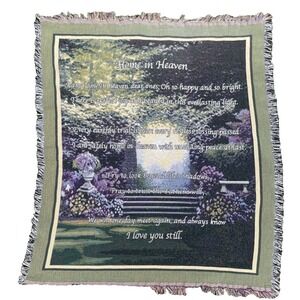 Home in Heaven Religious Memorial Fringed Tapestry Throw Blanket  56 x 48 Gift